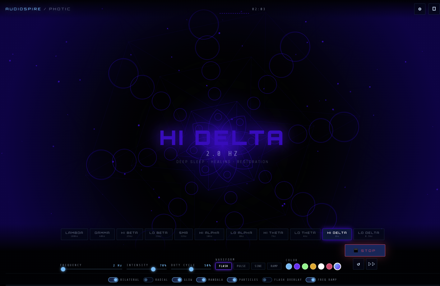 AudioSpire Photic — Brainwave Entrainment Visualizer