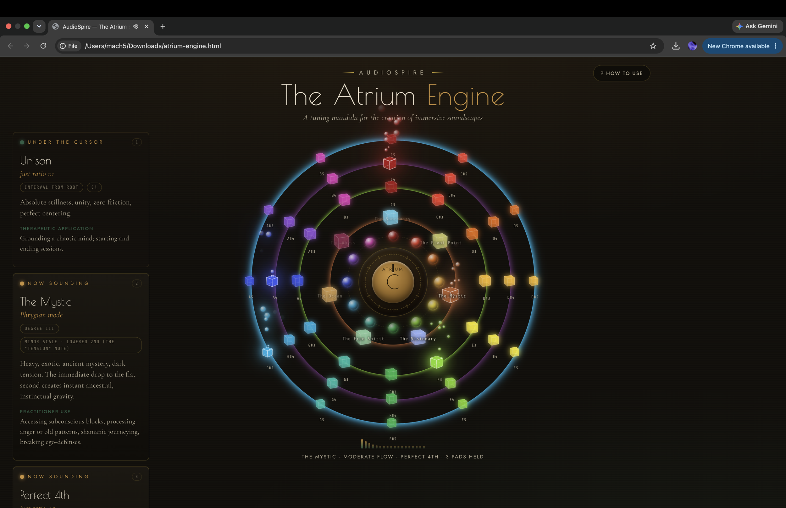 The Atrium Engine - A tuning mandala for the creation of immersive soundscapes