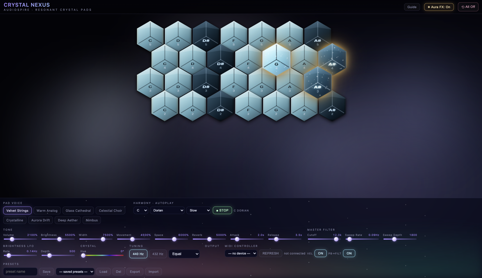 Crystal Nexus - AudioSpire™ · Resonant Crystal Pads