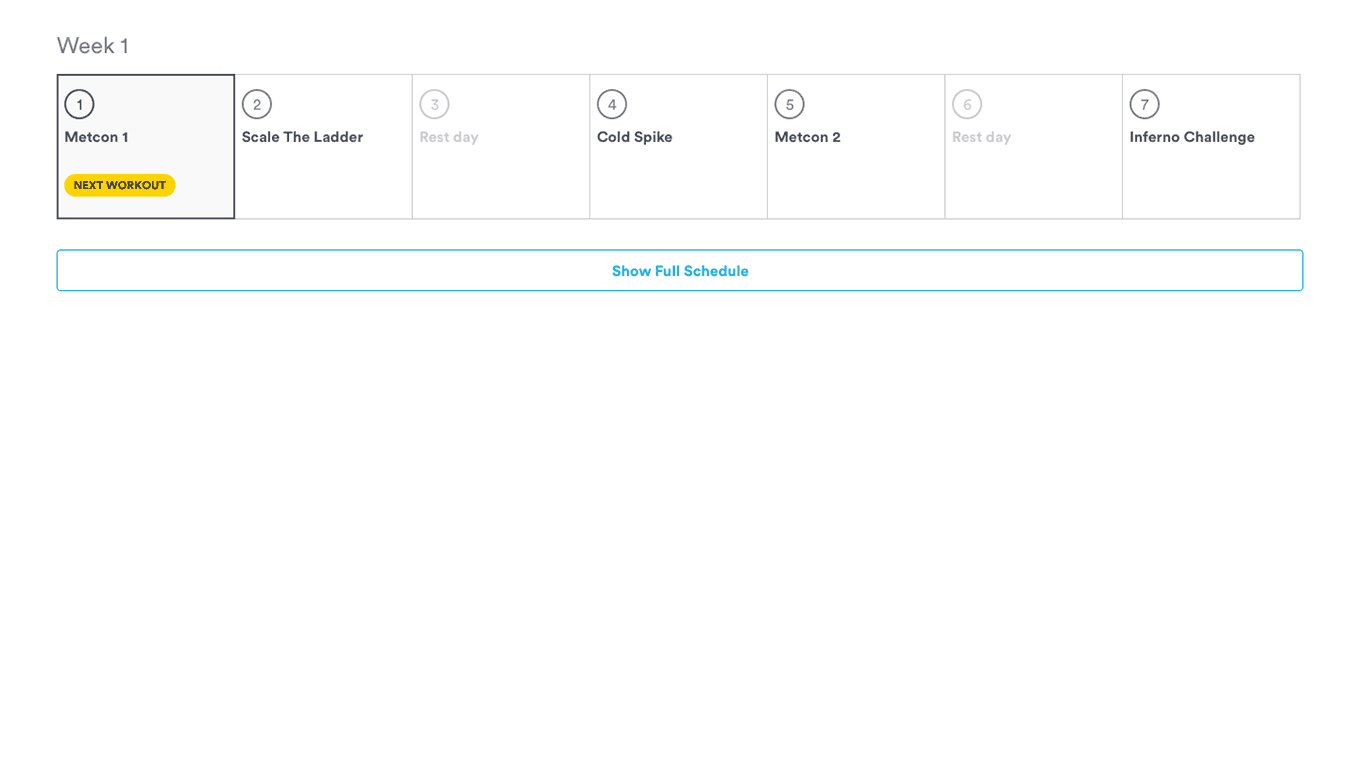 Schedule UI on Program detail page
