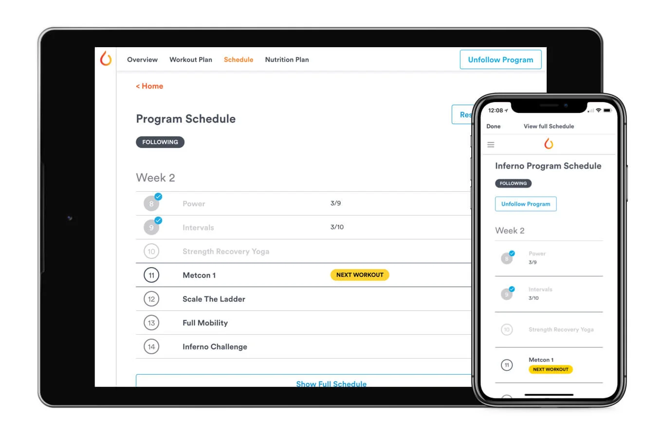 Schedule UI in medium and small layouts