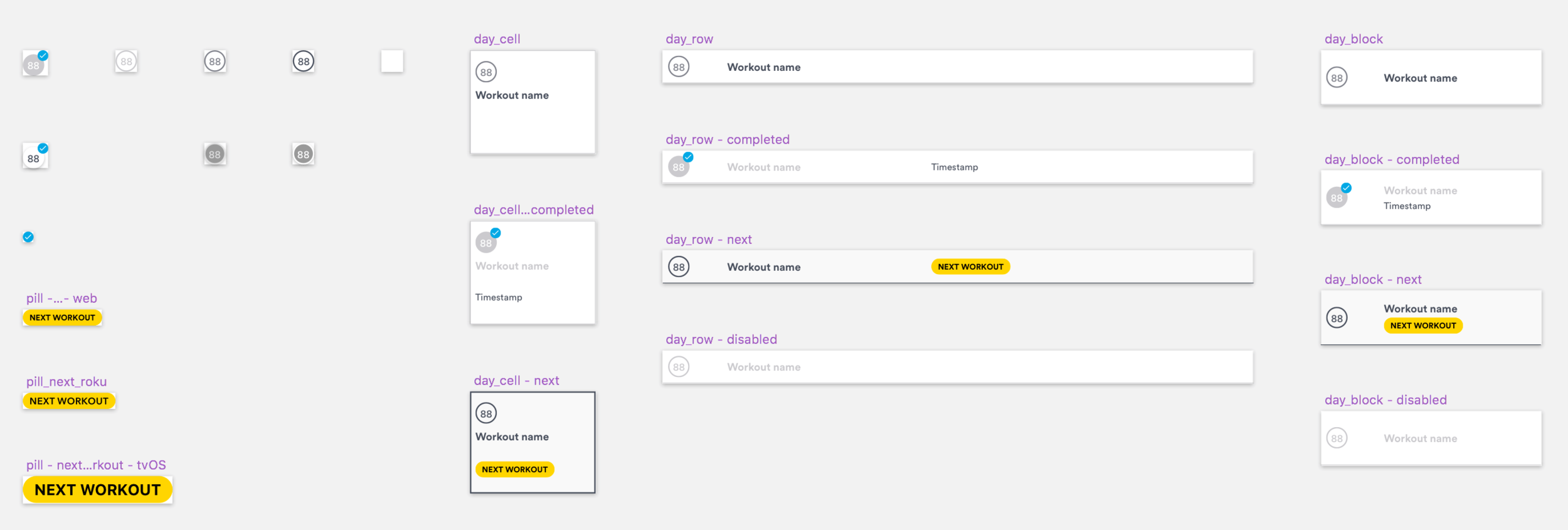 Schedule UI sketch symbols
