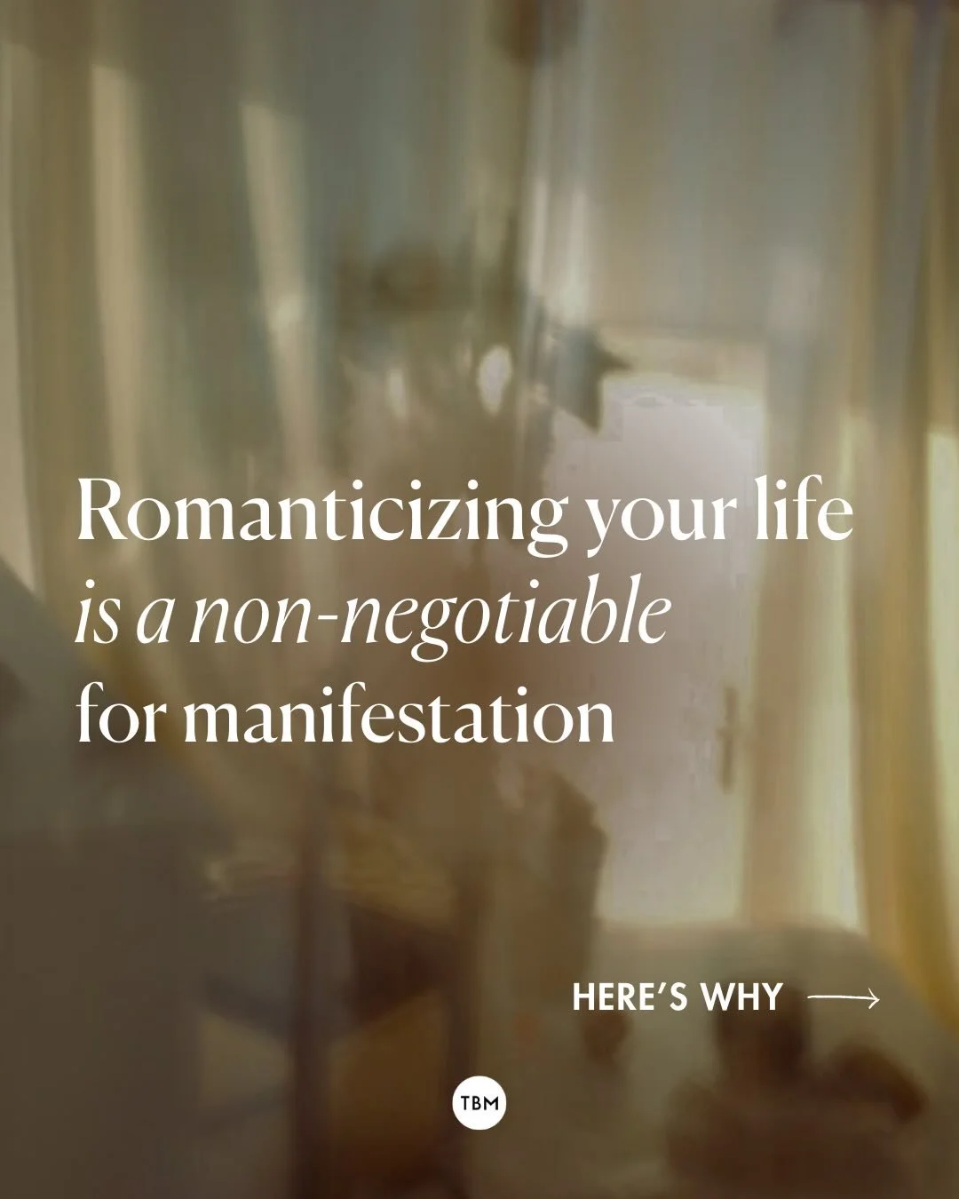 What&rsquo;s one way I can romanticize my life today?
Pause for a moment and *really* ask yourself this question.

When we cultivate love and safety within our lives, we&rsquo;re able to manifest from a place of true embodiment.

And when we take our