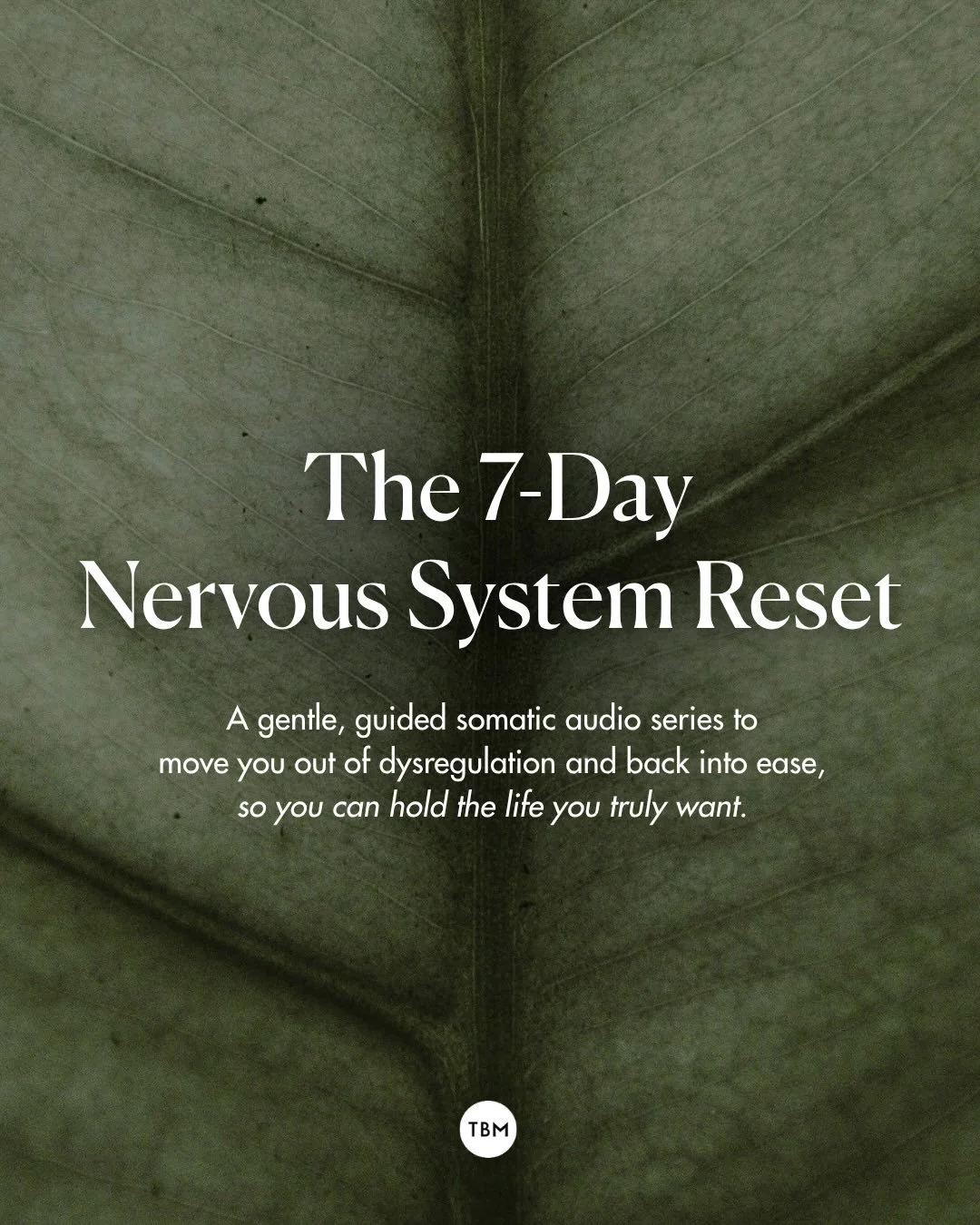 It&rsquo;s official&hellip;&nbsp;

The 7-Day Nervous System Reset is finally here! 🌿✨

We designed this reset as a soft landing back to yourself. To metabolize what&rsquo;s been coming up, bring your magnetic self back online, and build the capacity