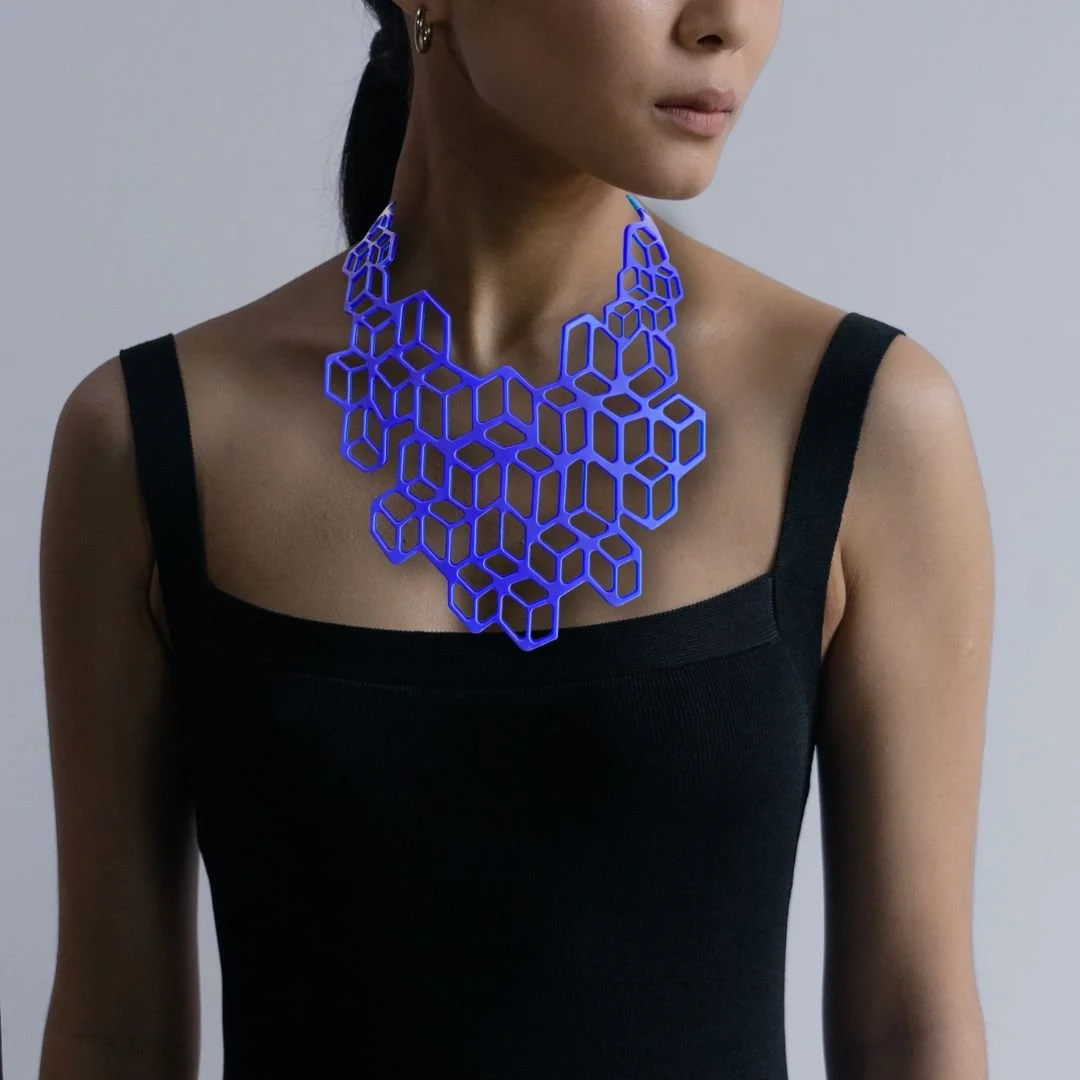 Mimof Silicone Neckpiece Satin Dark Ultramarine
