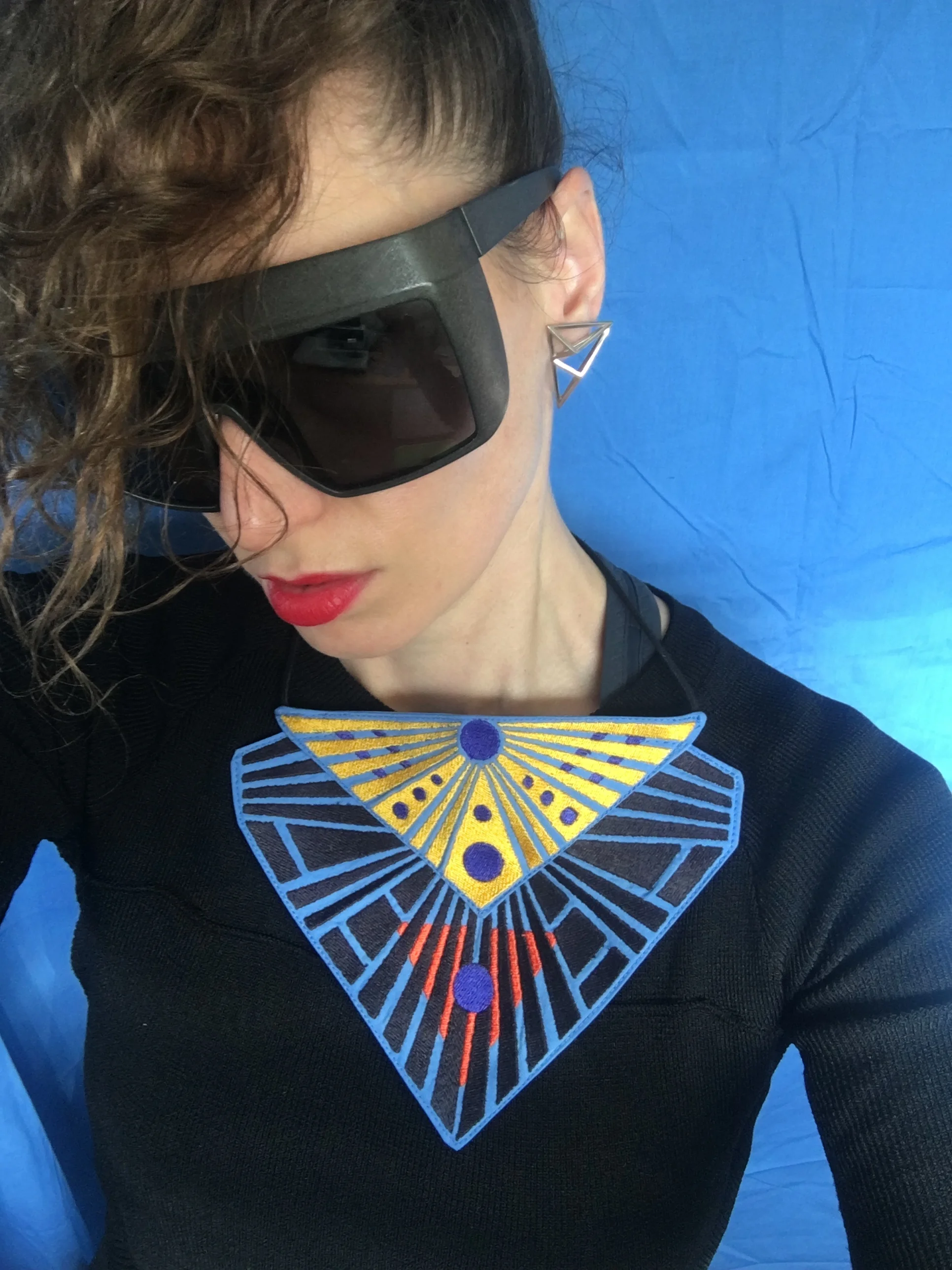 statement neckpiece , colour pop , bright jewellery , summer jewellery , melbourne design, unique gifts, ethical design, recycled fashion