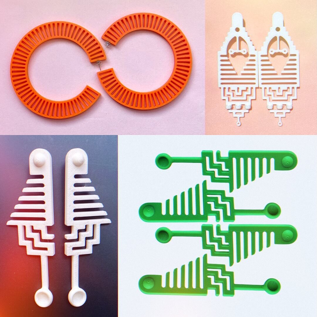 Festival ready summer drop, our new earring designs are 3D Printed in Melbourne, with next day delivery, these limited edition earrings are big, bold, lightweight and are made from sustainability sourced plant based polymers.  Shop now through link i