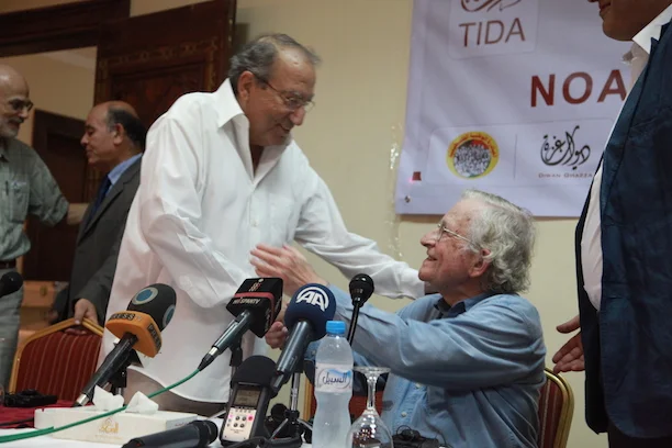 Eyad el Sarraj and Noam Chomsky at a conference in the Gaza Strip in 2012