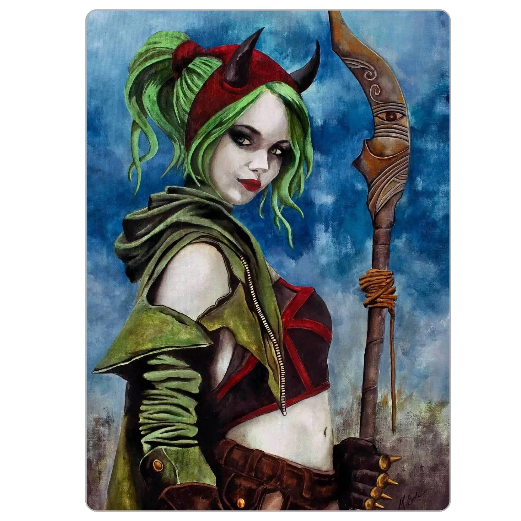 4x5.5 inch magnet of “Apocalypse,” showing a powerful woman standing in soft light and shadow, evoking themes of destiny, endings, and transformation.