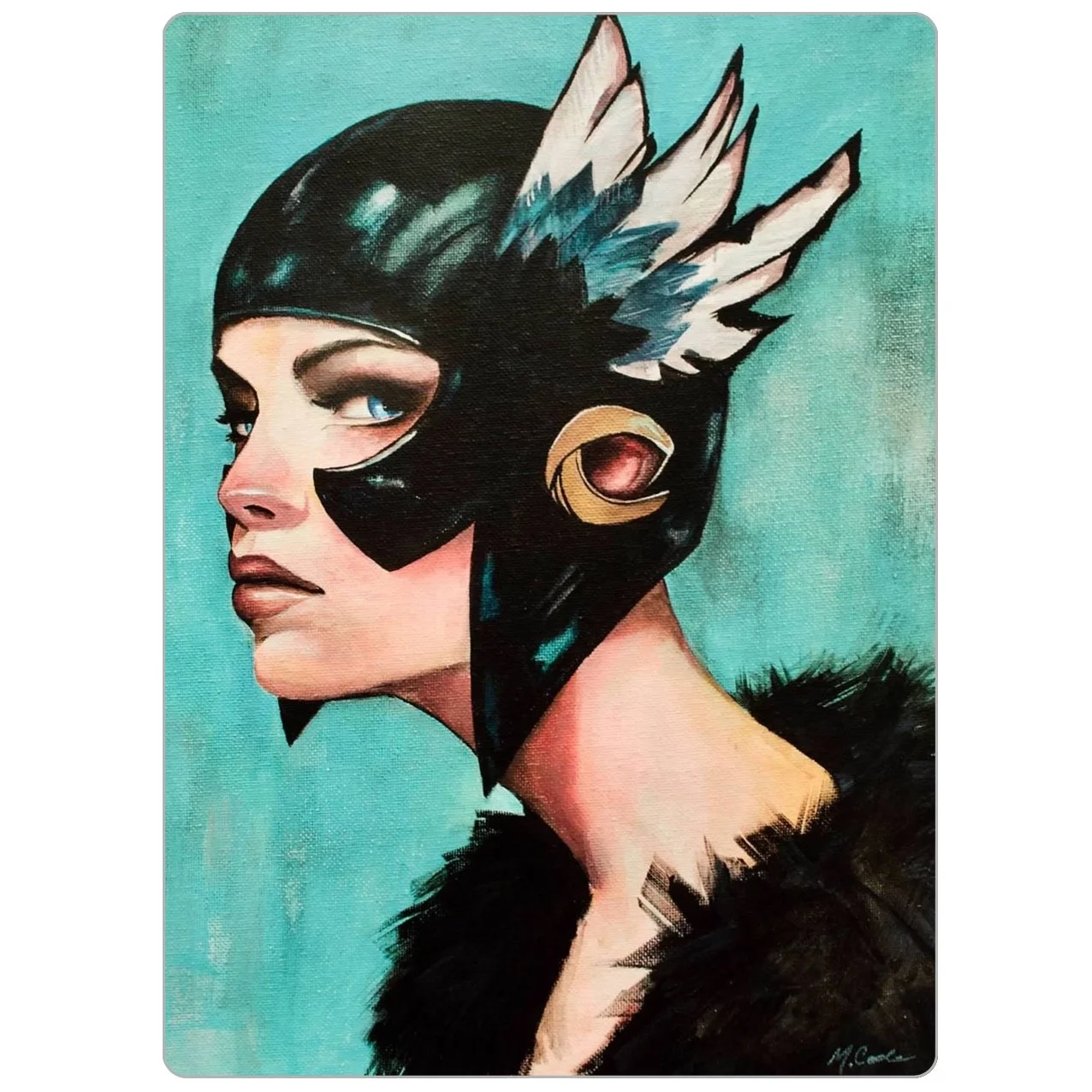 The Quiet Stratagem art magnet depicting a regal woman with a composed, strategic expression
