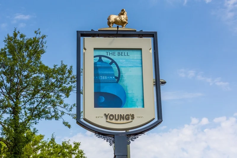 Young's Brewery & Co - The Bell Pub Sign — Decue Wu