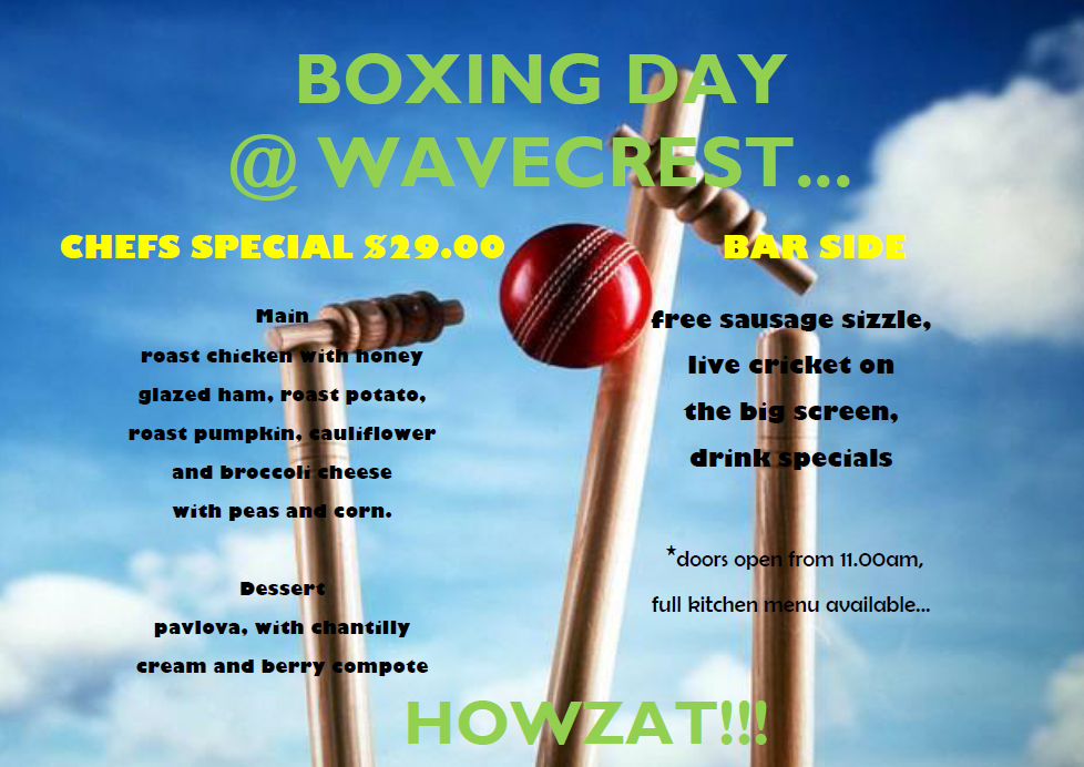 Boxing Day @ Wavecrest Bar & Bistro