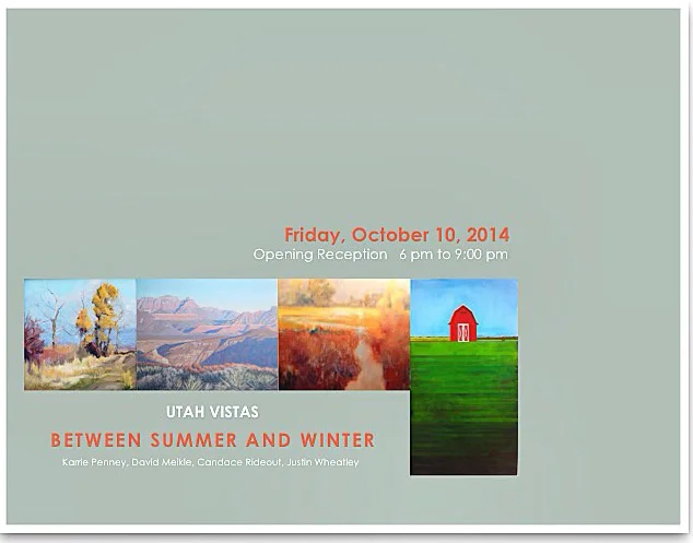 The show opens Friday, October 10 from 6PM to 9PM at Evergreen Gallery, 3229 South, 2000 East, Salt Lake City