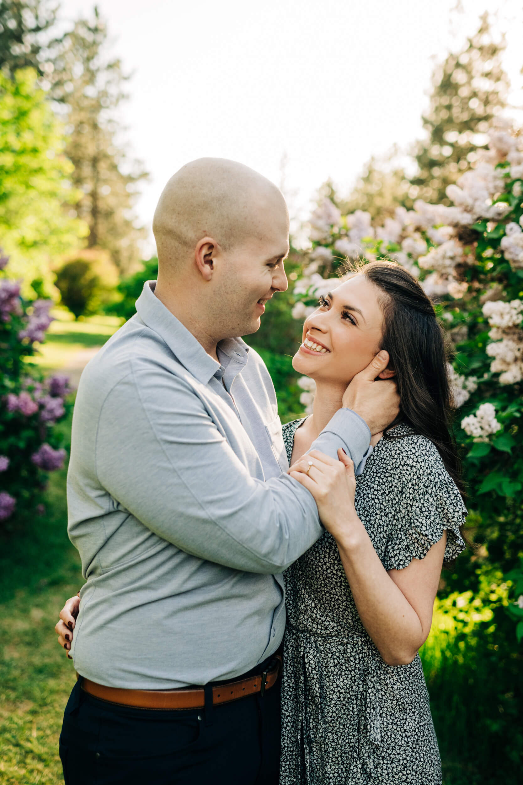 Lilac Garden Engagement Photo Session