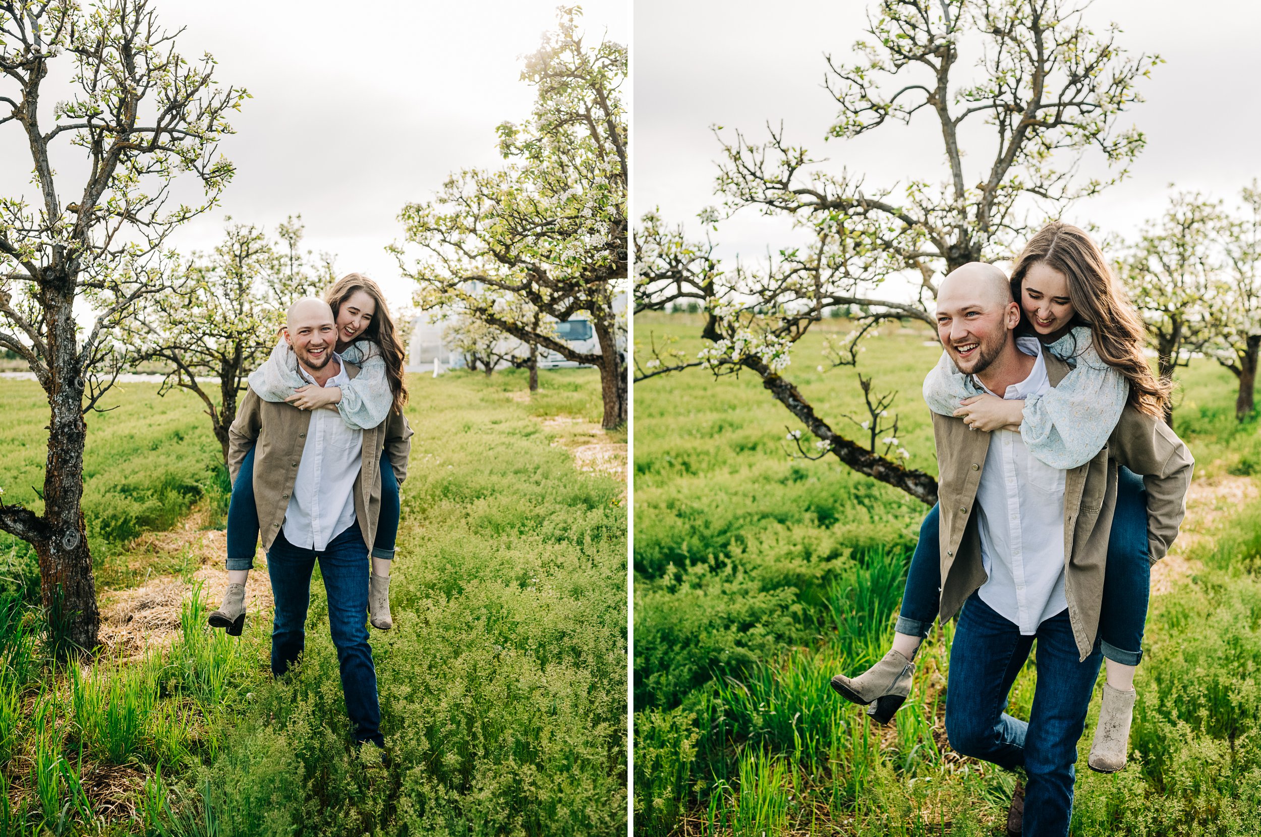 Greenbluff Orchard Engagement Session