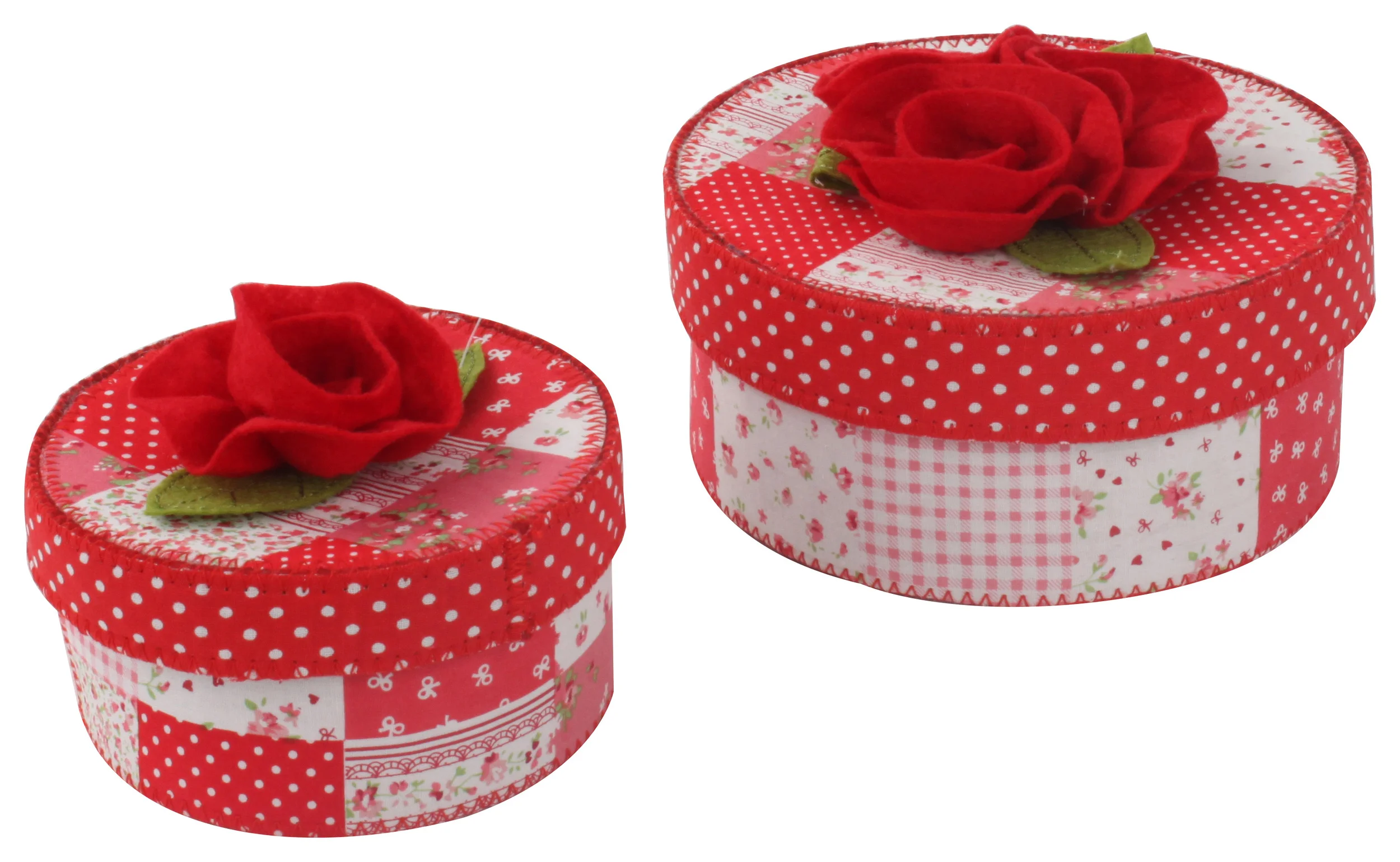 €13 S/2 FLOWER FELT BOX IN RED COLOR COLOR (12,5Χ8/ 17Χ10)