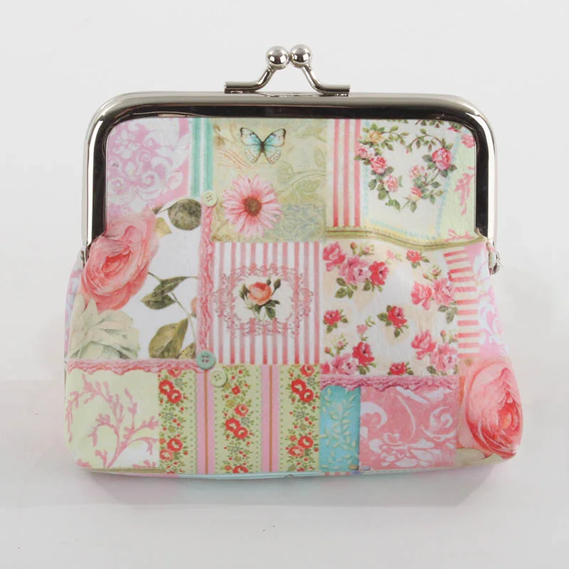 €8 COIN PU PURSE BAG W/ROSES 11Χ3X12