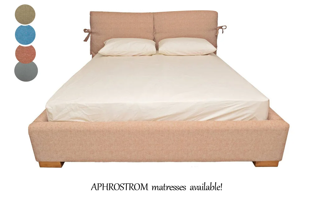 Custom-made "Bow" double bed (160cm lenght) personalized by your choice of fabrics (to order €550 + 8m fabric)