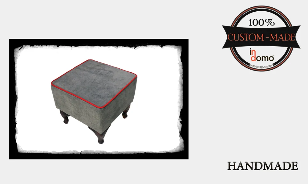 CUSTOM-MADE ottoman personalised by your choice of fabrics & dimensions. dim: 45X45X45 (TO ORDER AT €90 + 1M FABRIC