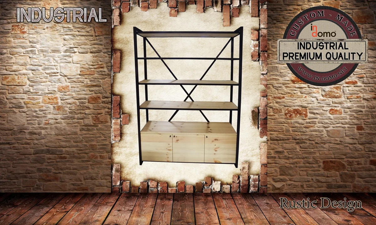 CUSTOM-MADE Industrial shelf PERSONALIsED BY YOUR CHOICE OF PAINTS AND DIMENSIONS. 140x34x180 (TO ORDER AT €900)
