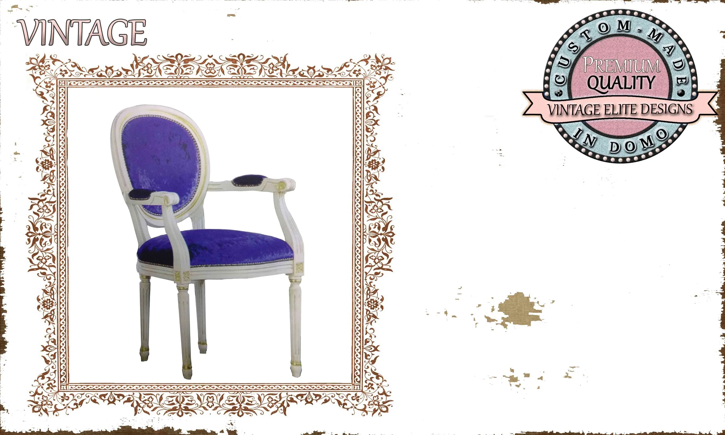 "LUIGI" CHAIR with arms PERSONALIsED BY YOUR CHOICE OF PAINTS AND FABRICS. (TO ORDER AT €200/€250 + 1 MTR FABRIC)