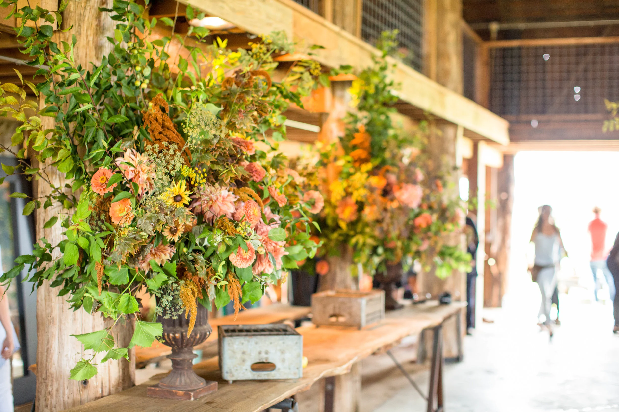 Photo by Chris Benzakein of the two large-scale urns we created for the final dinner.