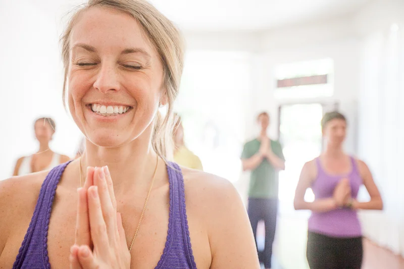 Stephanie Birch-Molina. Tadasana with smiles at Yoga Shala Sacramento.