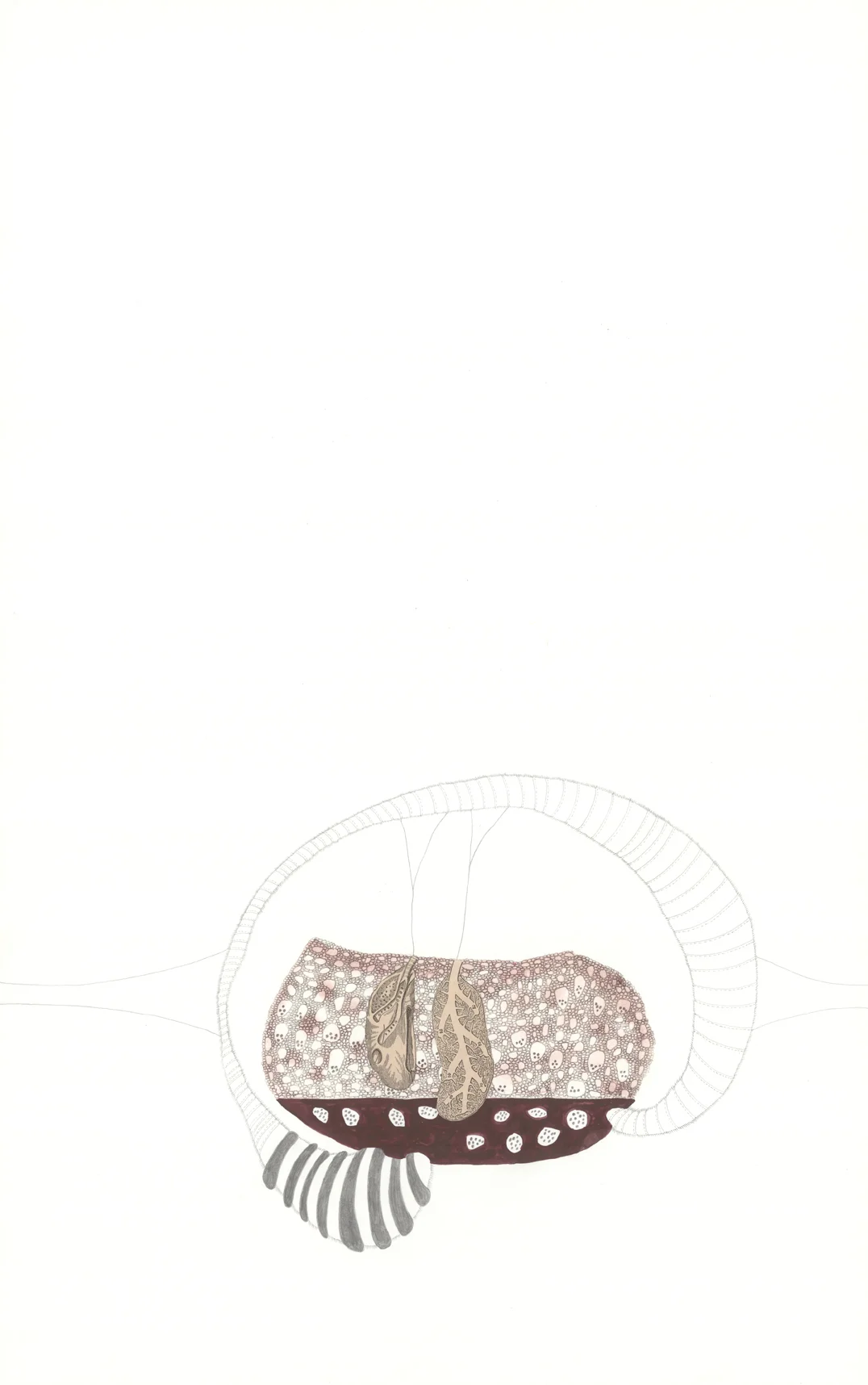 Pulmo Tumefacians, gouache, graphite, collage on paper, 24" x 16", 2011