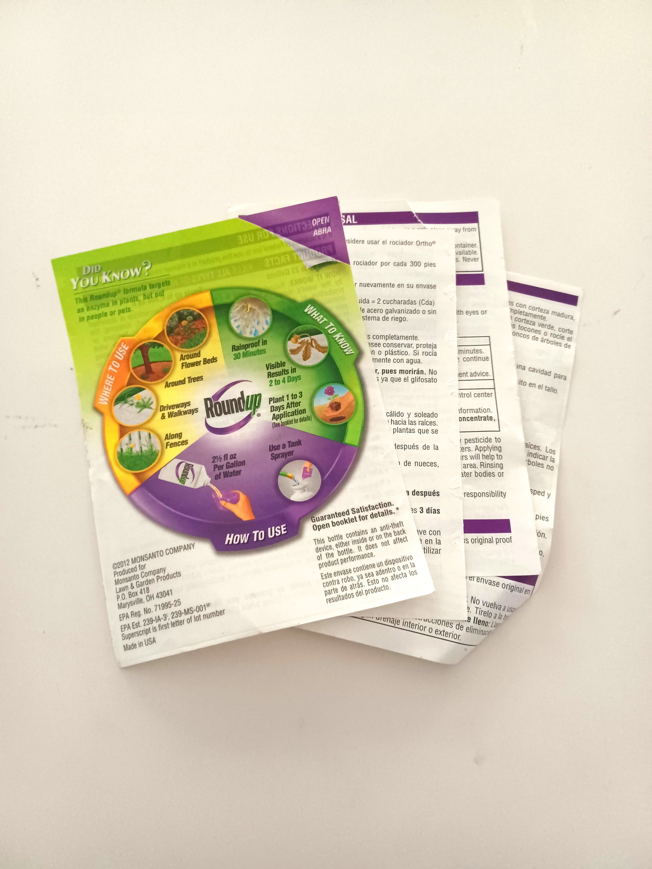  Original Monsanto Roundup® instruction booklet  