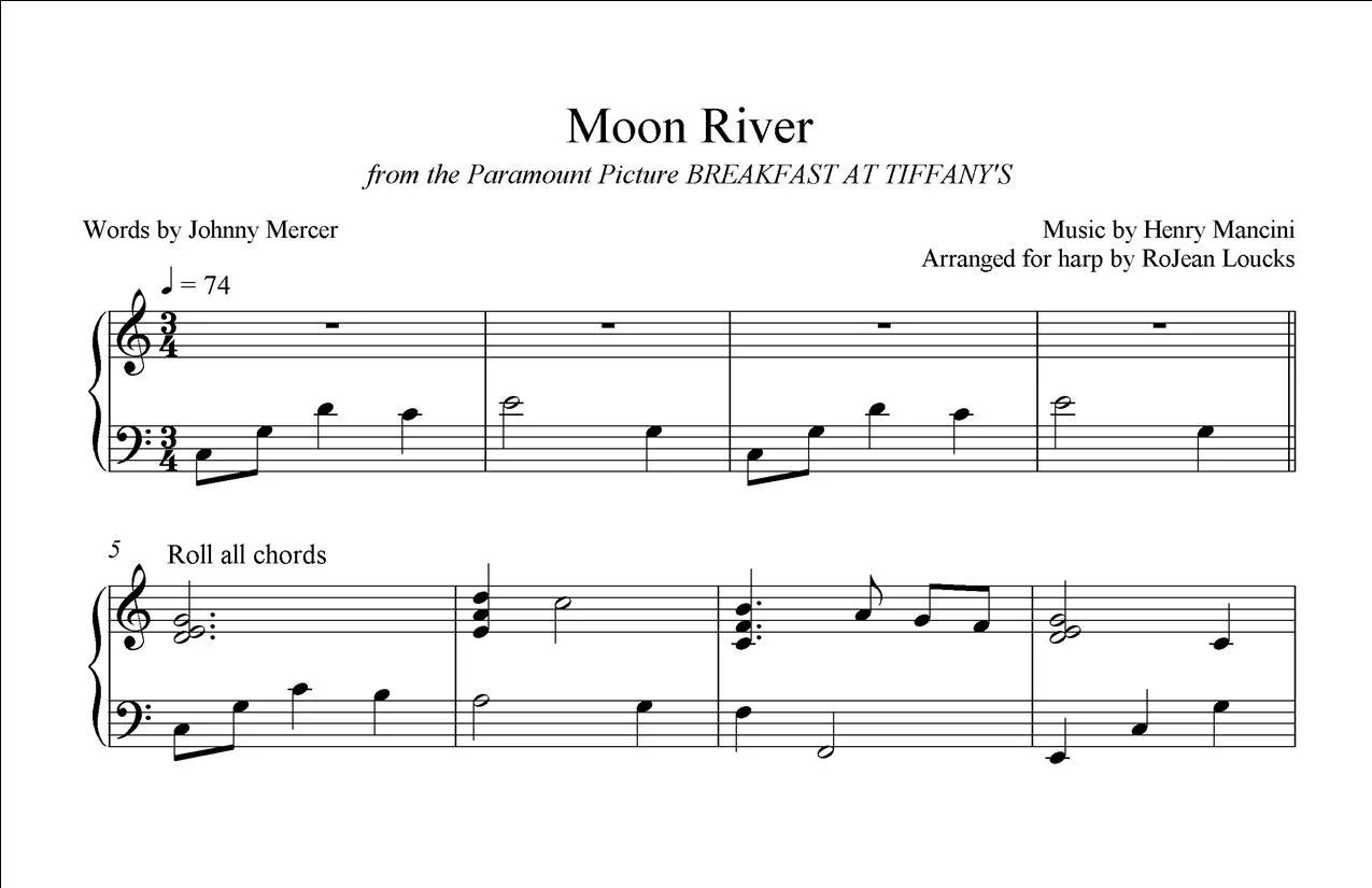 Moon River Rojean Loucks Harpist