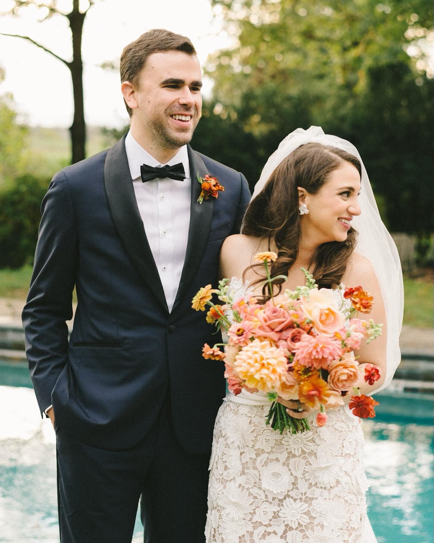 A torrential downpour didn&rsquo;t stop us from creating some sunset-inspired magic for Leyla and Bryce last fall. See more on Martha Stewart @martha_weddings! Photos @lizfogarty Planning @simplychicwed Paper @emilybairddesign Venue @goodstoneinn Ren