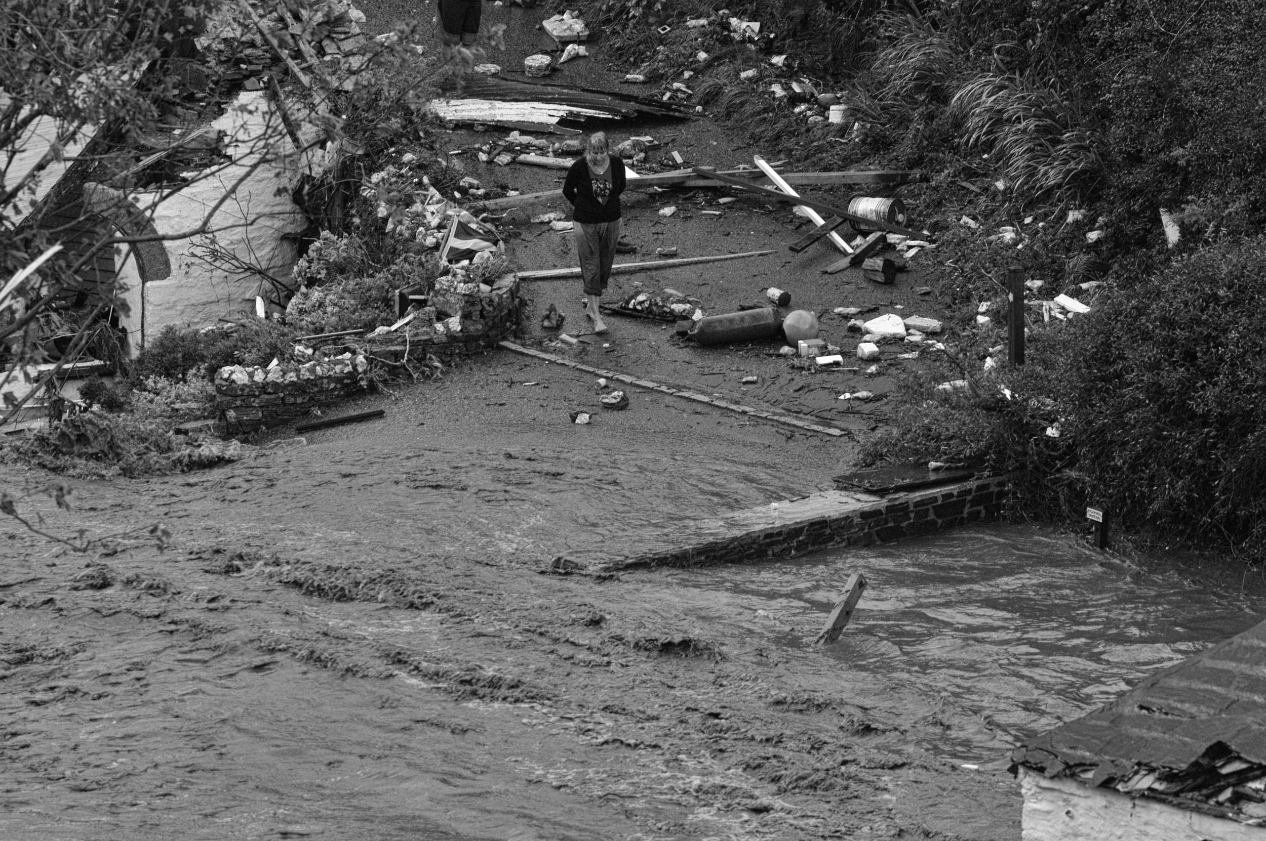 Flooded river in Boscastle, Cornwall, August 16, 2004. (Photo/Mark Pearson)