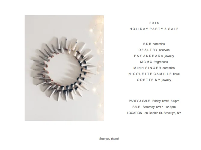 You're invited to our annual Holiday party & sale!