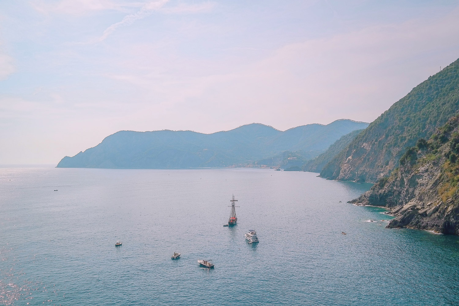 Dinner views in beautiful Vernazza, Italy