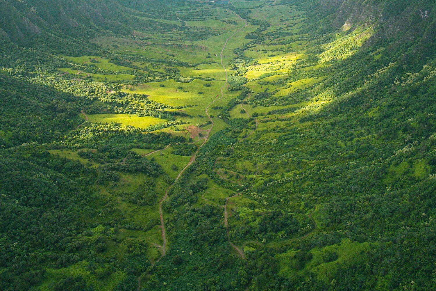 Kualoa Ranch views from a helicopter