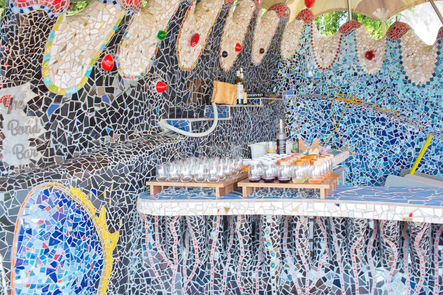 The Spanish style mosaic terrace at Casita Miro on Waiheke Island