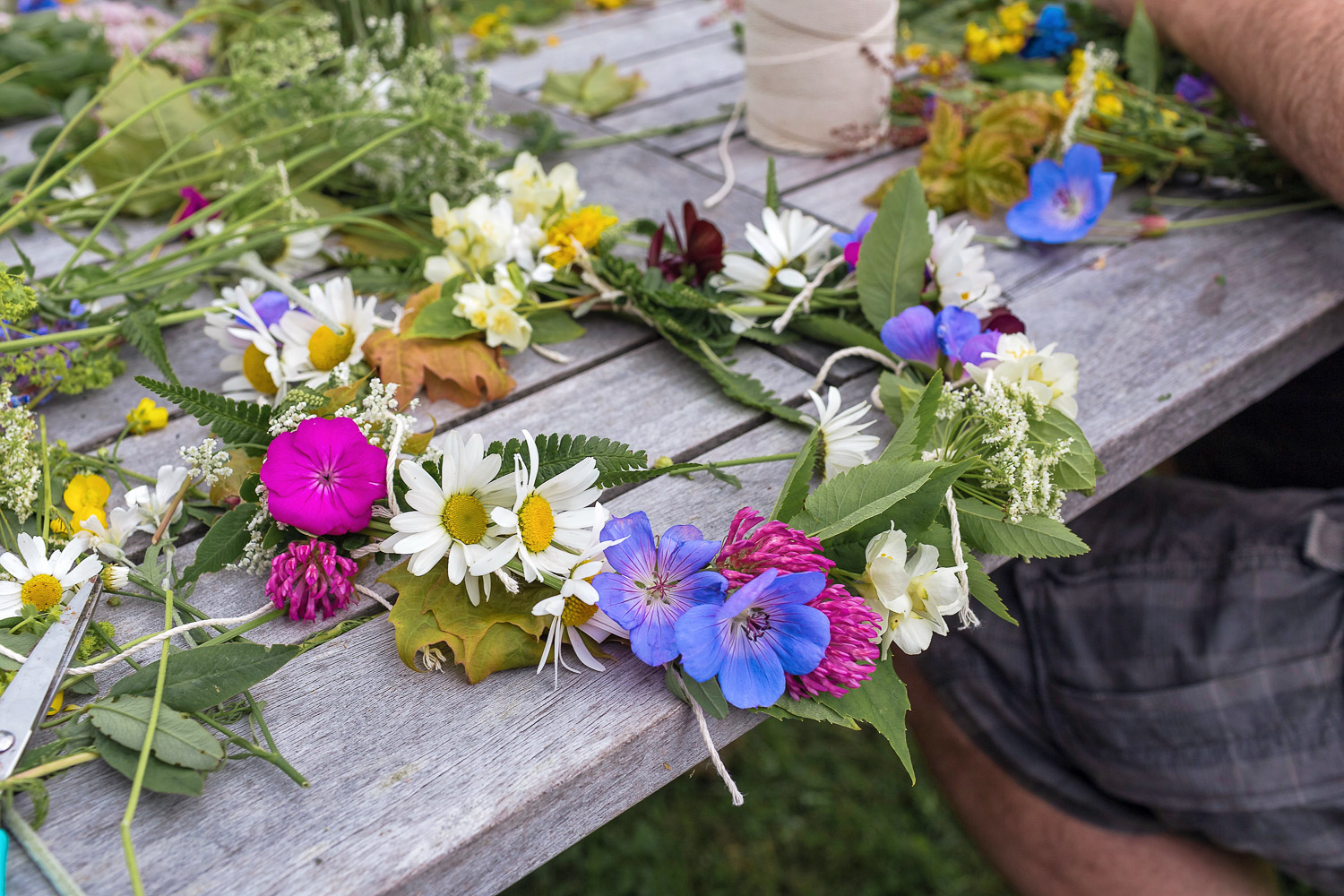 The flower crown I made from flowers I picked myself in the garden