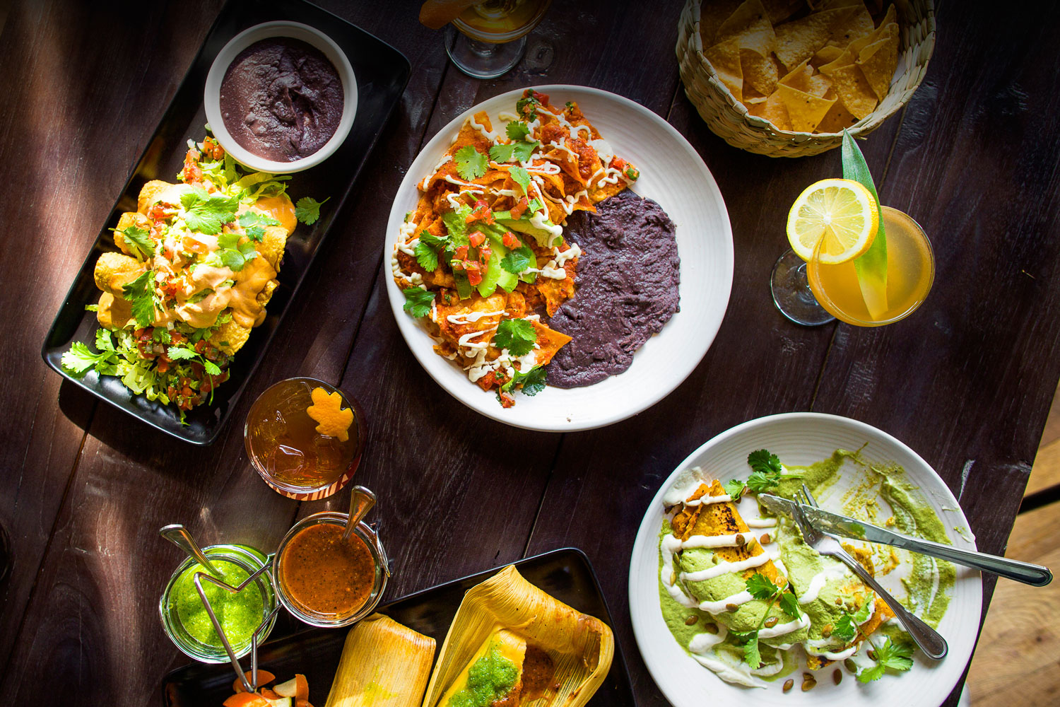 A delicious spread at Gracias Madre in San Francisco, a vegan Mexican restaurant