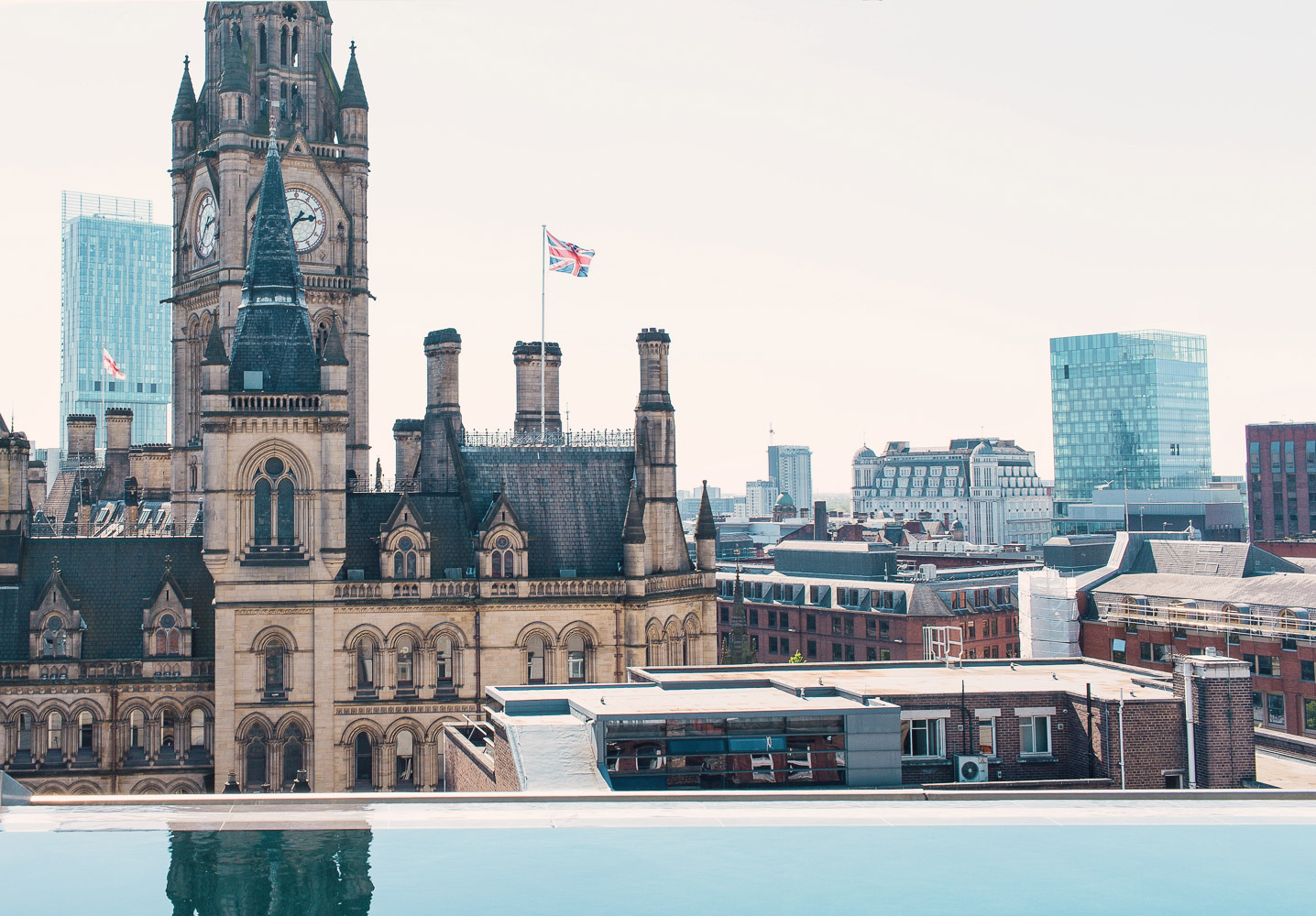 The infinity pool at King Street Townhouse Hotel in Manchester