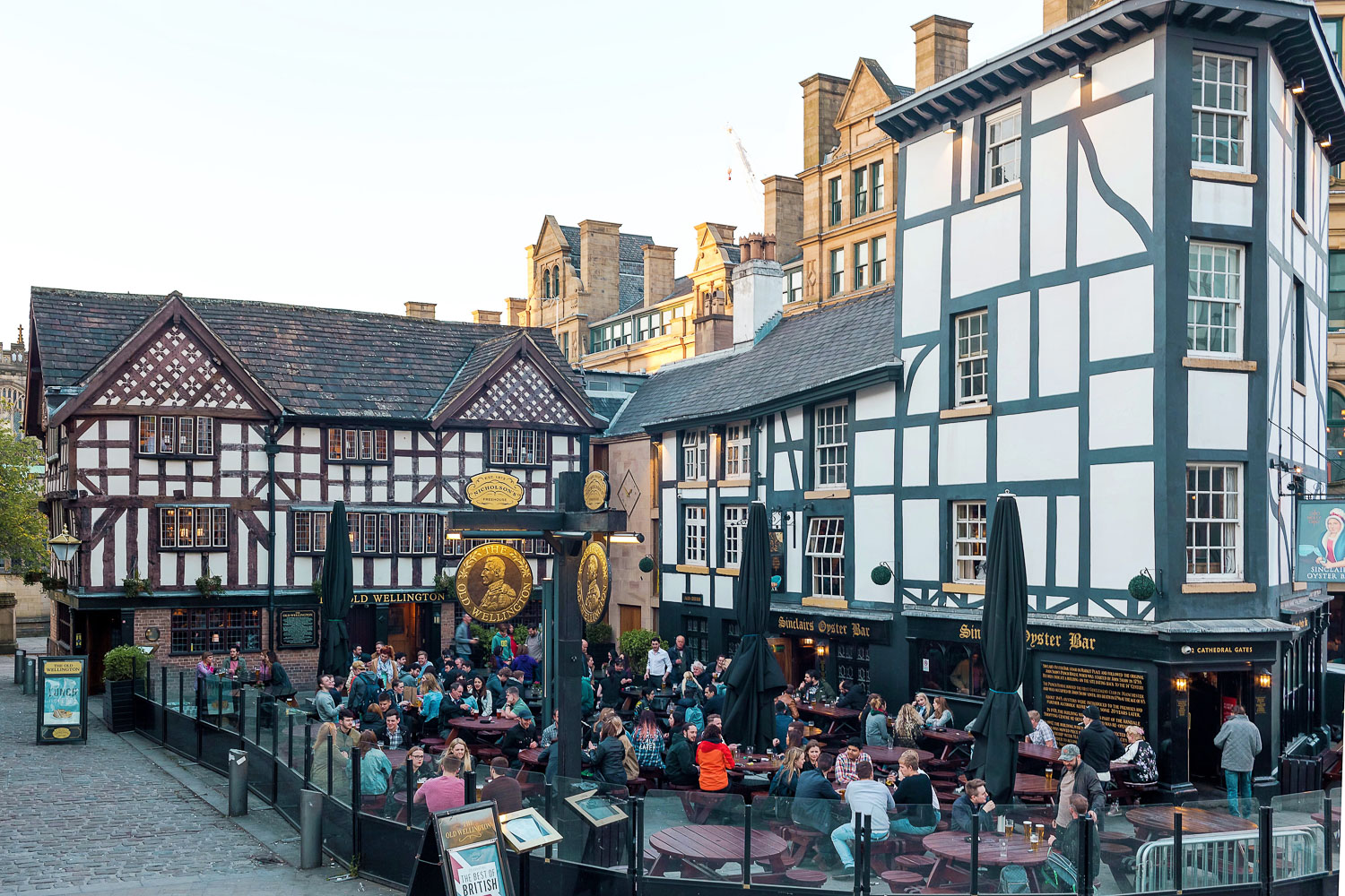 Shambles Square in Manchester.  A great spot to grab a drink outside!