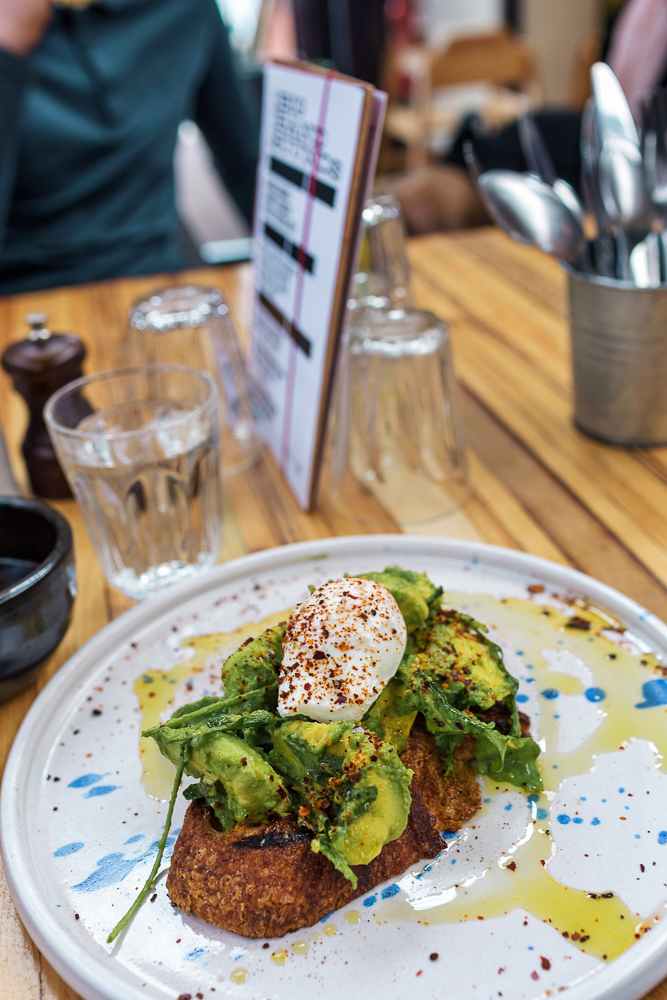 The most amazing avocado toast from Tender Cow at Altrincham Market near Manchester, England. A must visit!