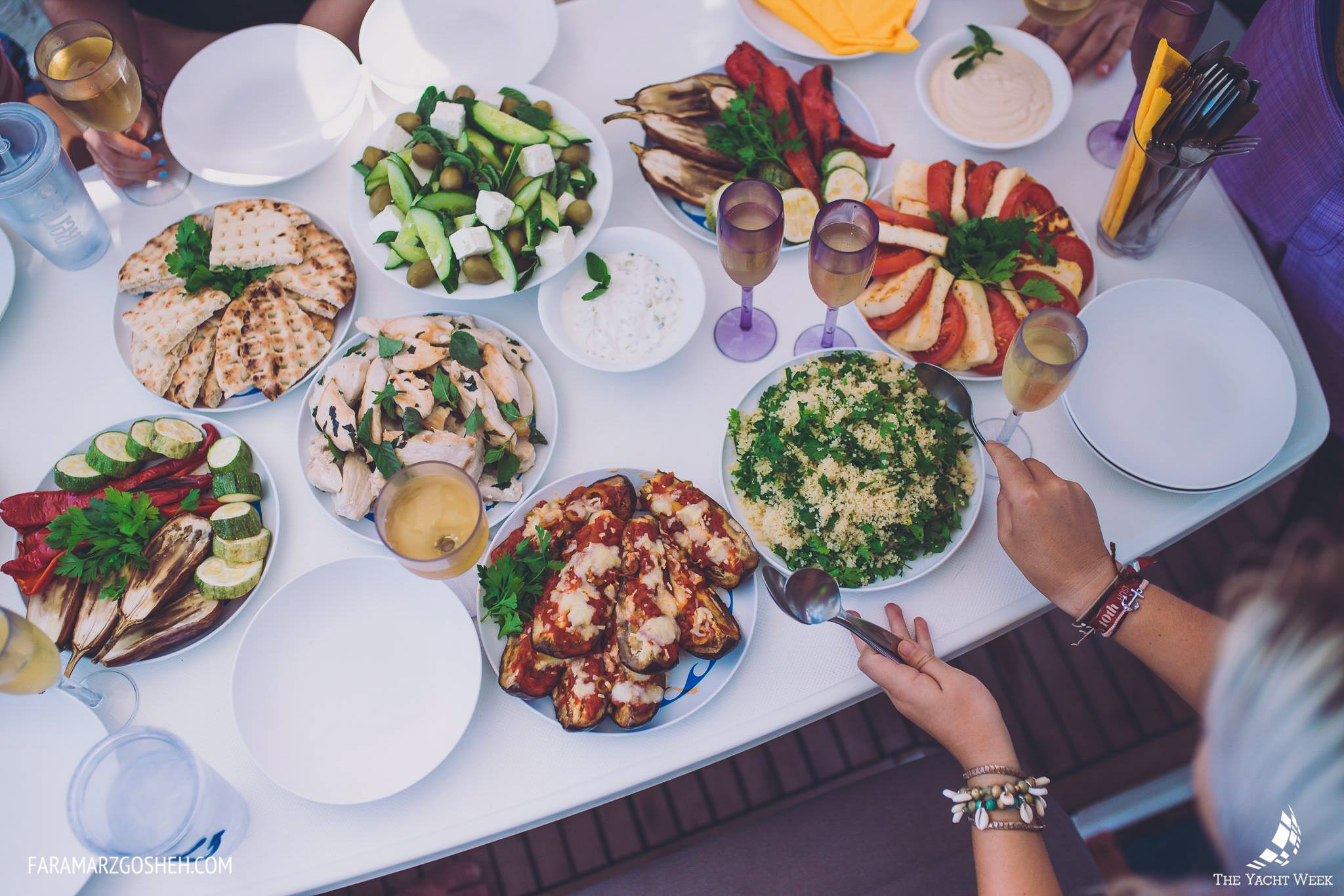 Delicious Greek food made by a wonderful hostess at The Yacht Week Greece