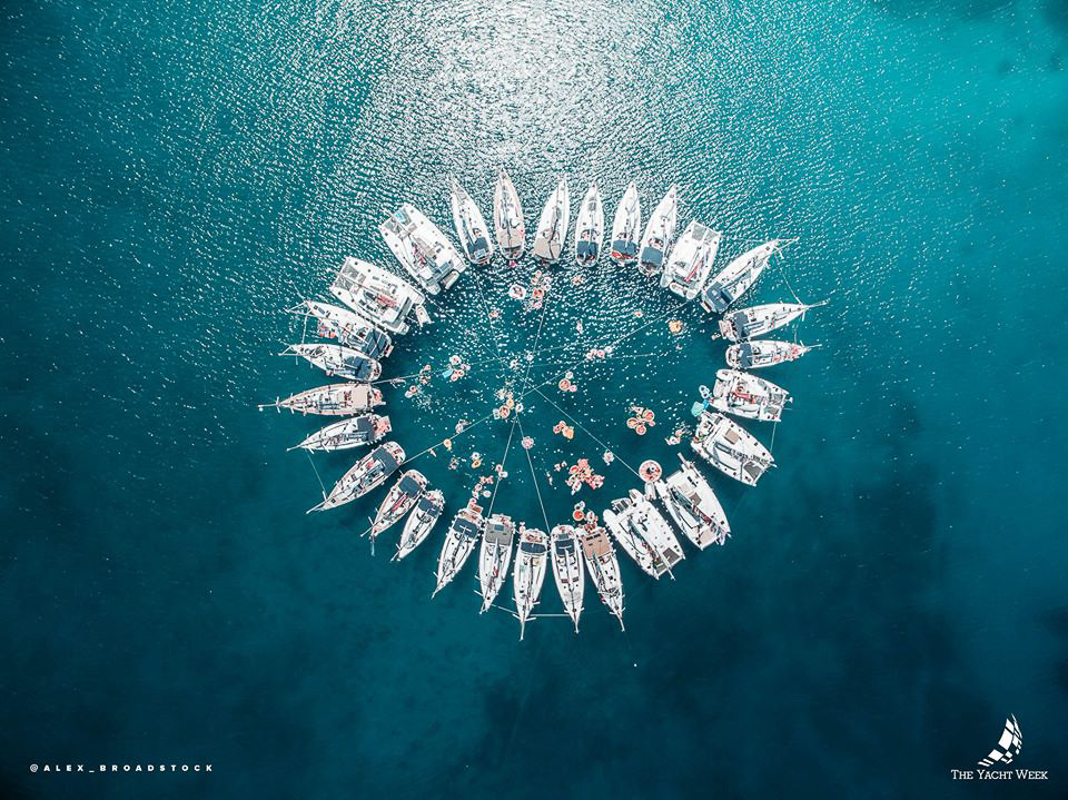 The famous Yacht Week circle raft