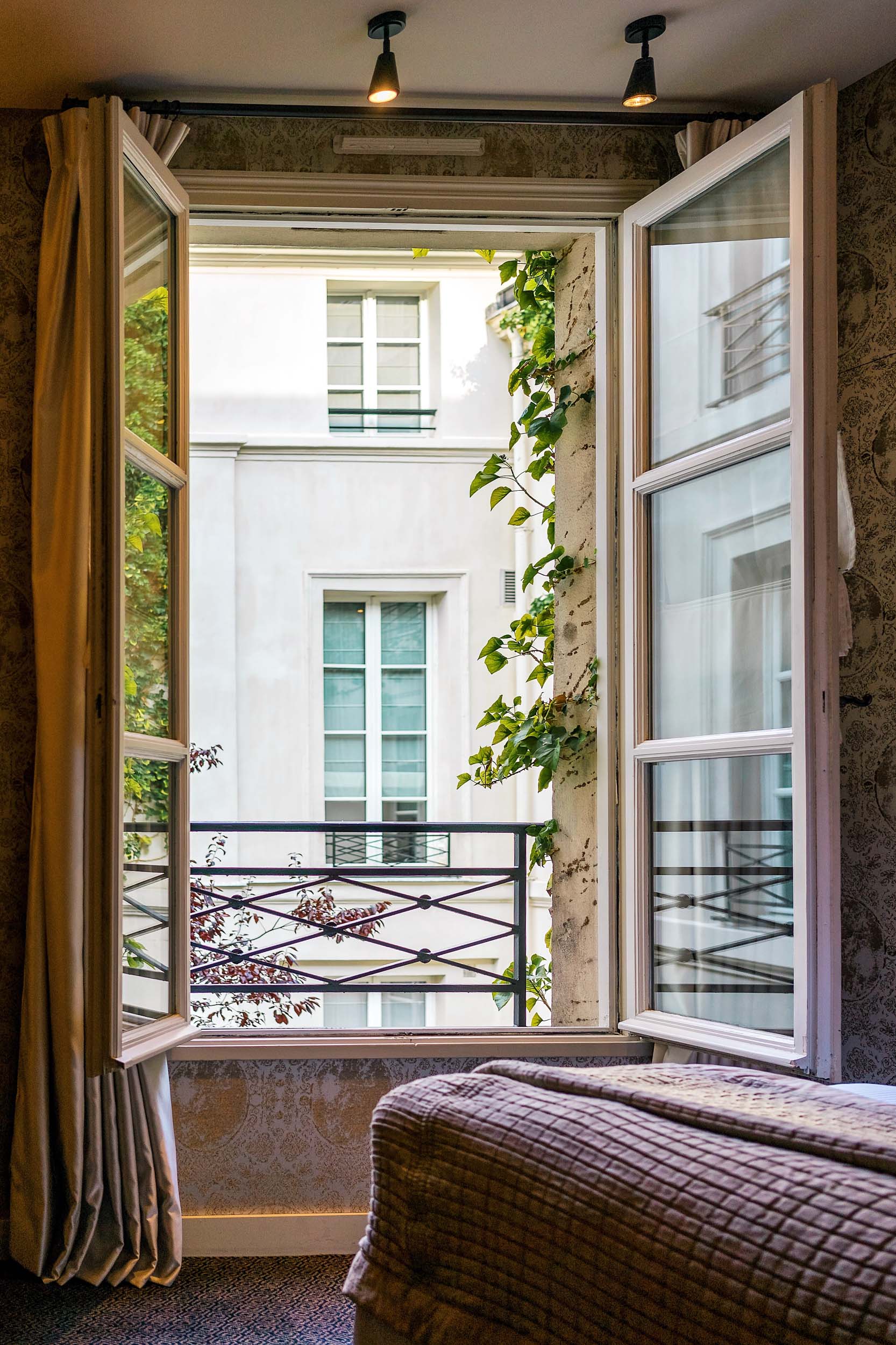 Gorgeous views from a room at Paris' best five star hotel, Pavillon de la Reine