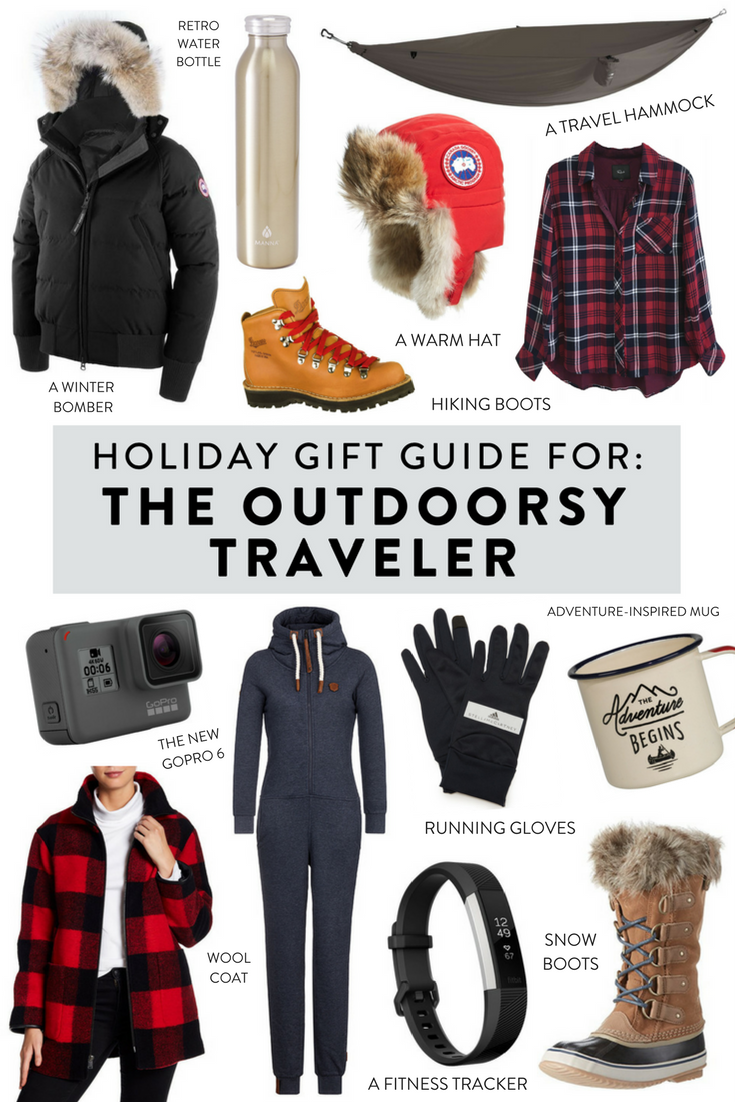 Holiday gift guide for the outdoorsy traveler. Unique gifts at every price point for the outdoors loving traveler in your life! 