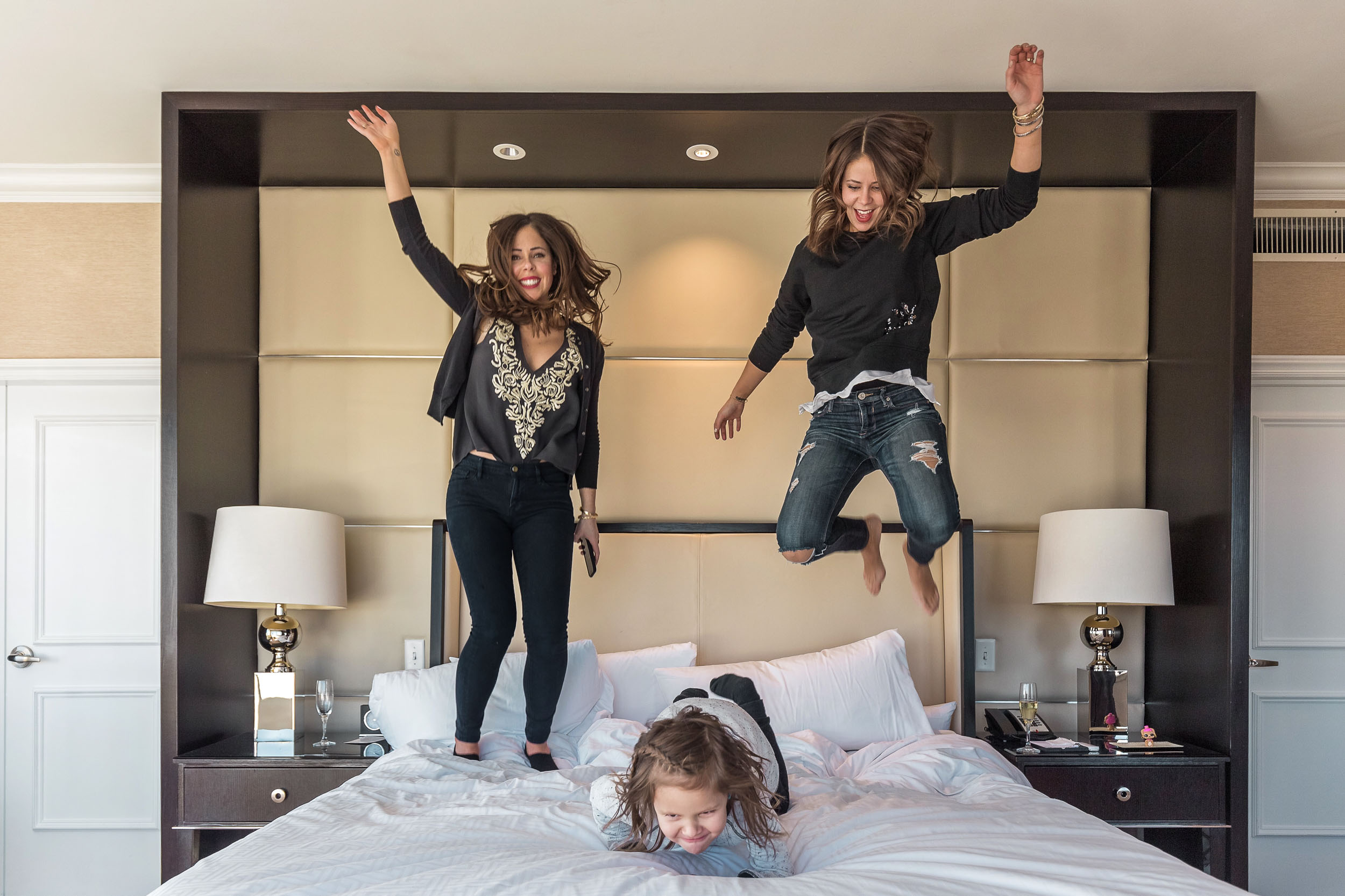 Jumping for joy in the Presidential/Sparkle Suite at The Fairmont San Francisco