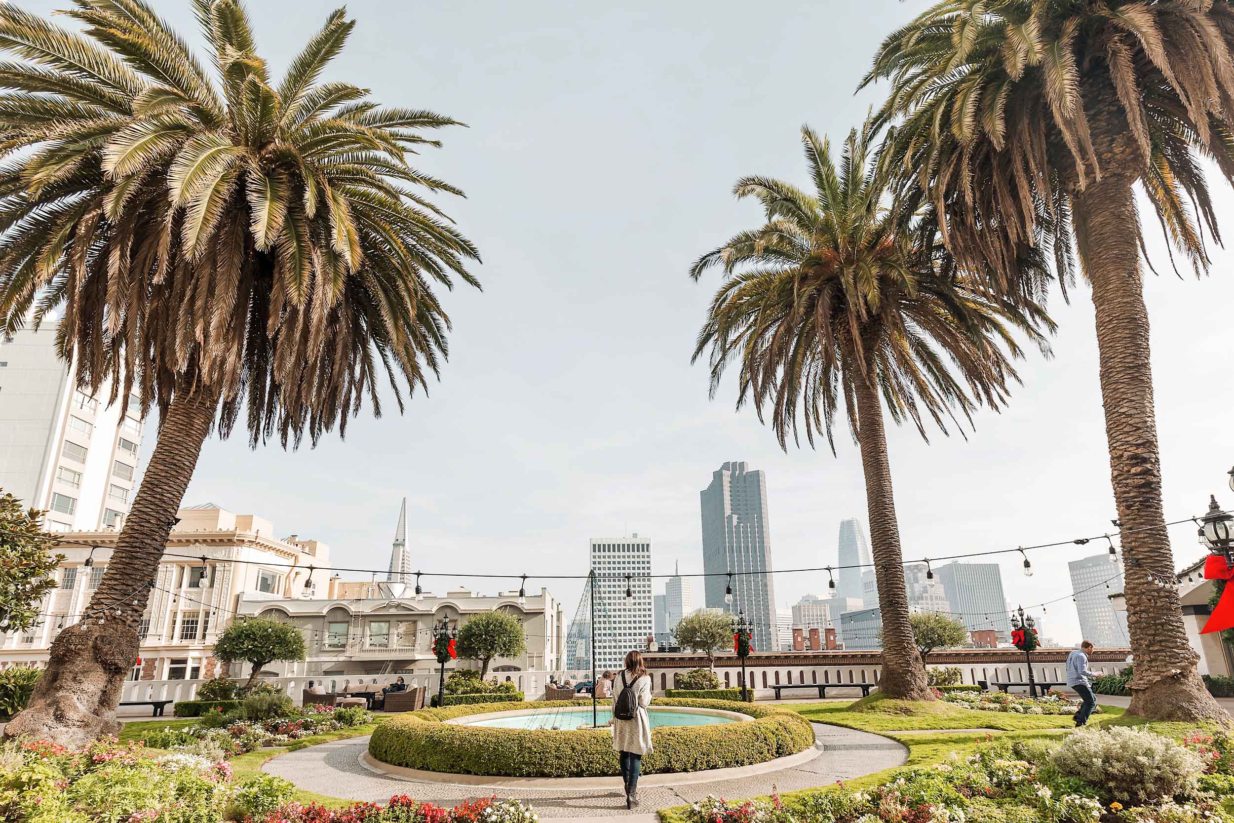 The rooftop garden of the Fairmont San Francisco offers beautiful city views