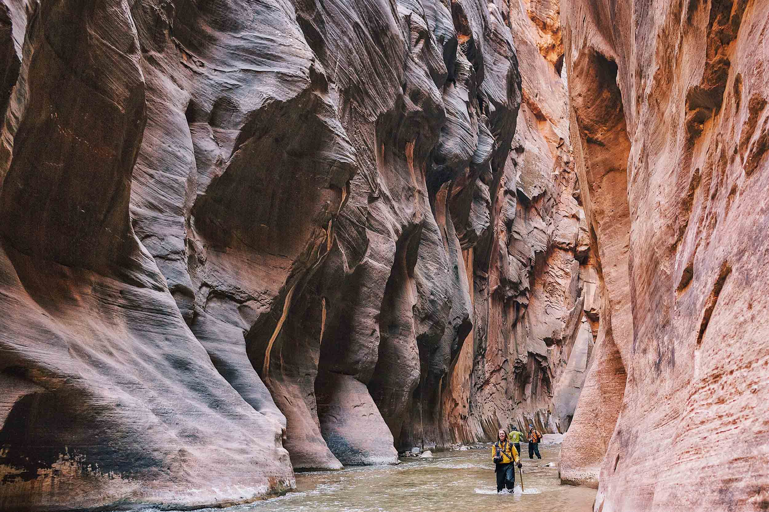 Hiking the Narrows at Zion National Park during winter.  A must!