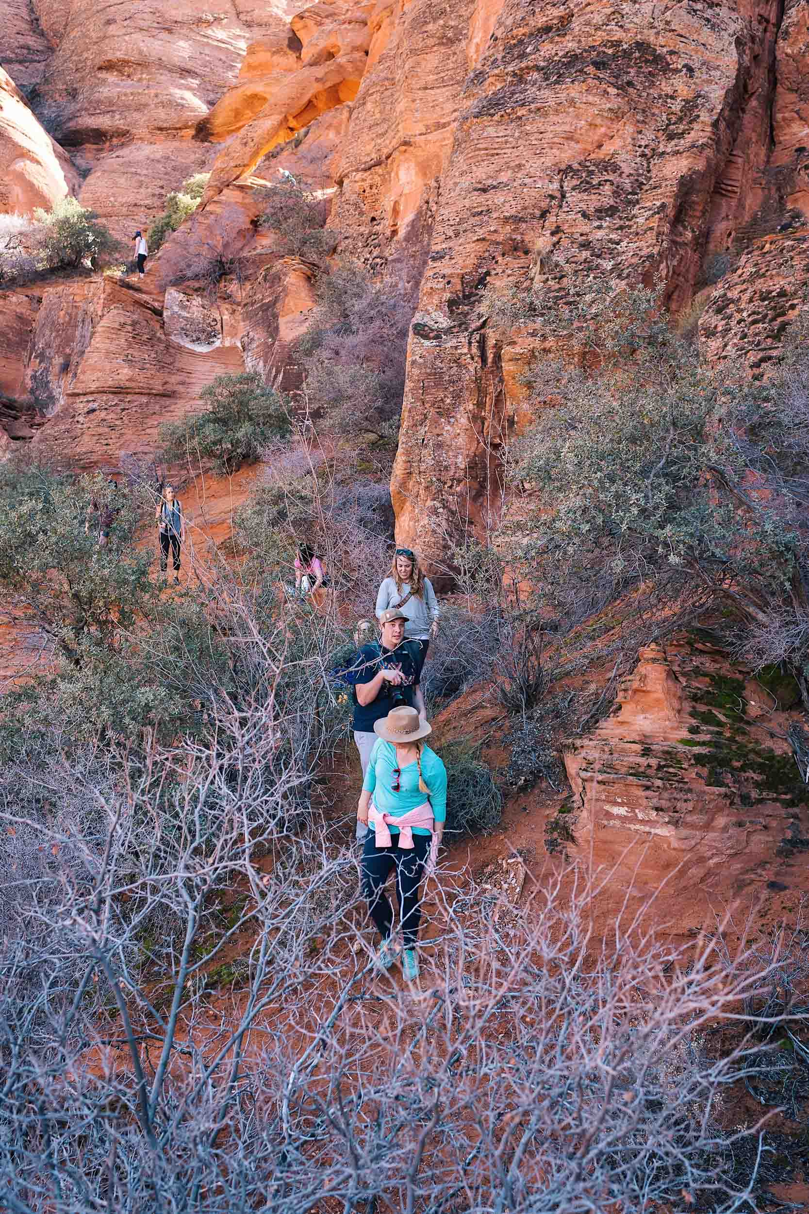 Just us on the Elephant Arch trail on a sunny Sunday in February