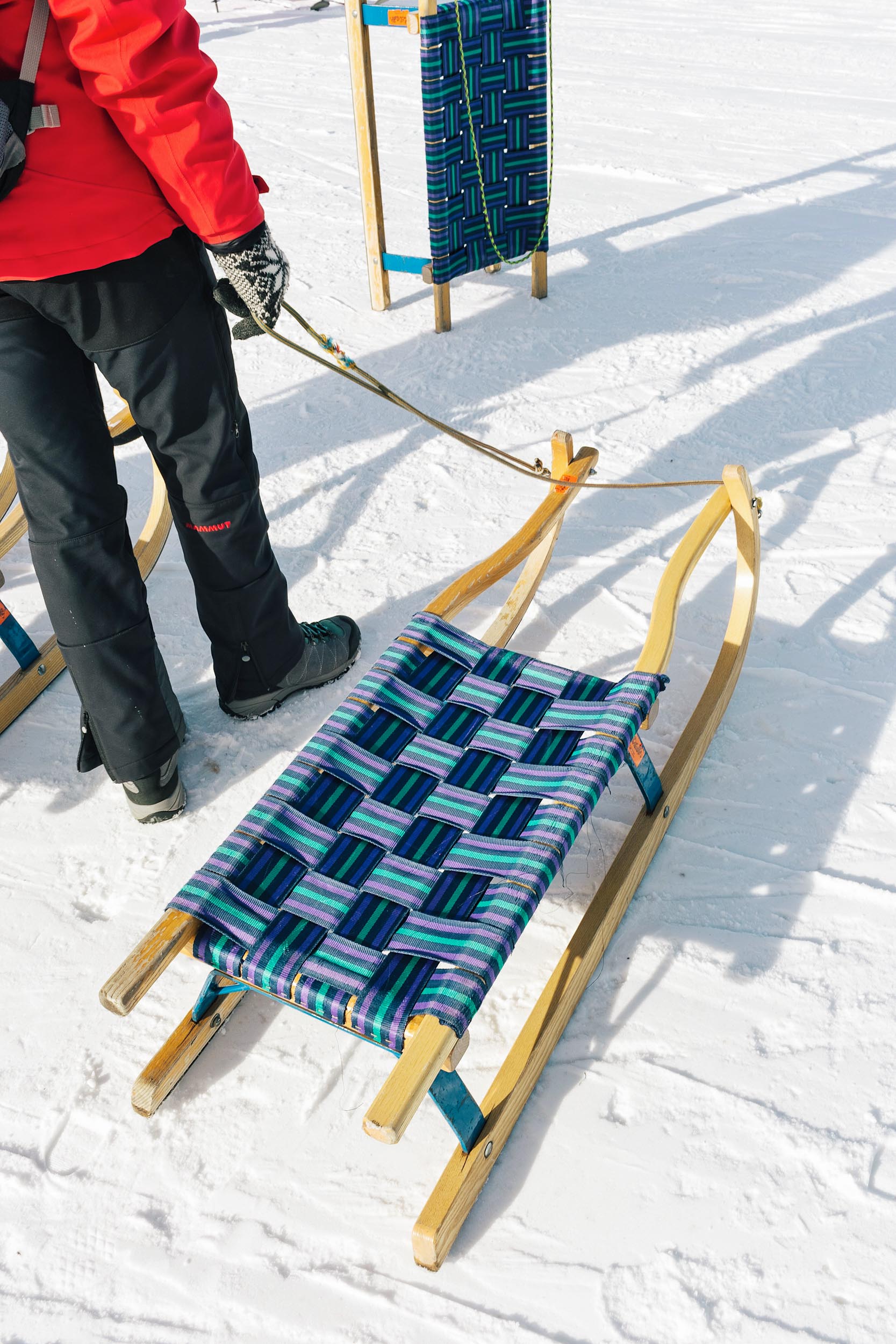 Our sledges, rented from Wyss Sports in Kleine Schiedegg